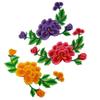 Embroidered Peony and Grapevine Flower Appliqués, Iron-On or Sew-On, 2-Pack, Red view 4