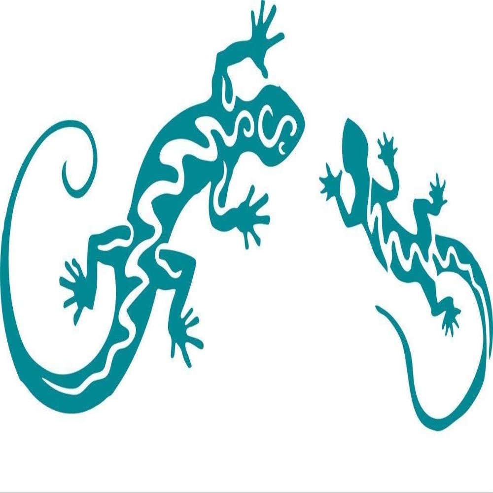 CLICKANDPRINT Lizard and Gecko Wall Decal, 80 x 36.8 cm, Turquoise Blue