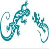 CLICKANDPRINT Lizard and Gecko Wall Decal, 80 x 36.8 cm, Turquoise Blue view 1