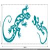 CLICKANDPRINT Lizard and Gecko Wall Decal, 80 x 36.8 cm, Turquoise Blue view 3