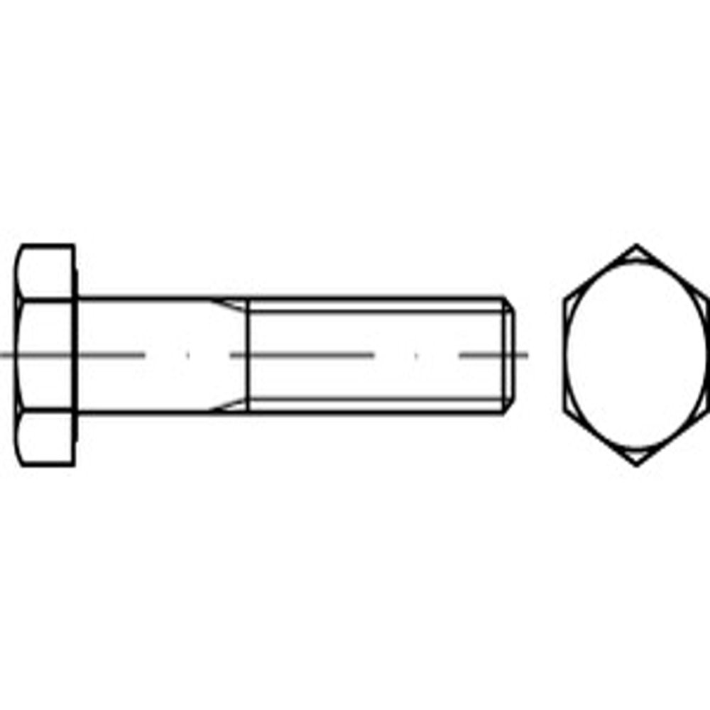 ISO 4014 Grade 10.9 Hex Bolts, Partially Threaded, M12 x 280 mm (25 pcs)