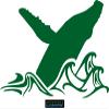CLICKANDPRINT Jumping Humpback Whale Sticker, 160 × 91 cm, Emerald Green view 1