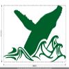 CLICKANDPRINT Jumping Humpback Whale Sticker, 160 × 91 cm, Emerald Green view 2