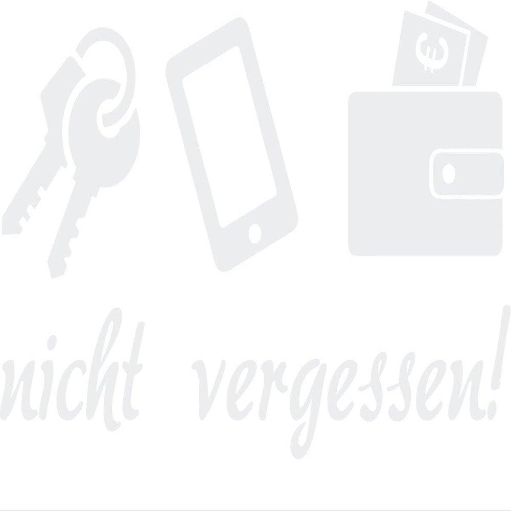CLICKANDPRINT Reminder Sticker: Don't Forget Keys & Co., 26 x 15.3 cm, White