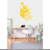CLICKANDPRINT Heart with Flowers Wall Sticker, 30 x 18.7 cm, Shell Yellow view 2
