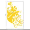 CLICKANDPRINT Heart with Flowers Wall Sticker, 30 x 18.7 cm, Shell Yellow view 3