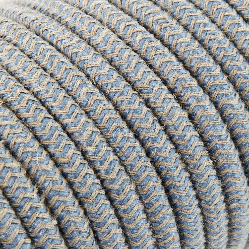 merlotti 20.378 Round Fabric-Covered Electrical Cable, Sand/Avio, 3 m