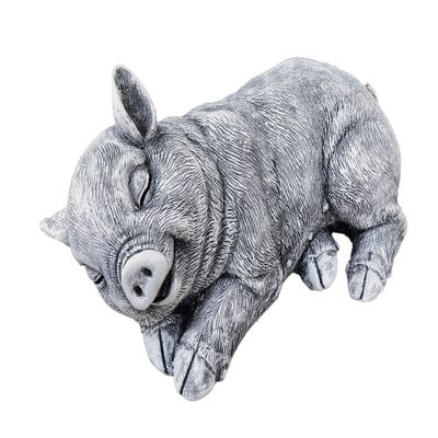 stoneandstyle Cast Stone Pig Figurine, Handmade in Germany, Frost- and Weather-Resistant to -30°C