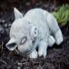 stoneandstyle Cast Stone Pig Figurine, Handmade in Germany, Frost- and Weather-Resistant to -30°C view 3
