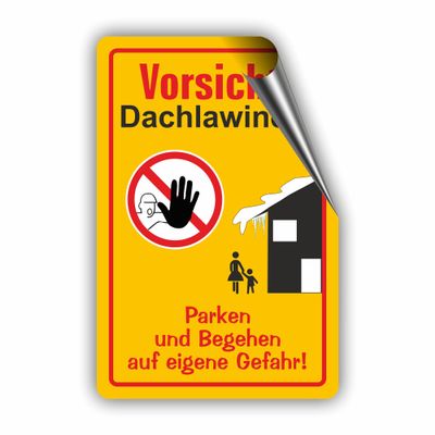 CAUTION: ROOF AVALANCHE HAZARD Sticker, WI-008, 45 × 30 cm