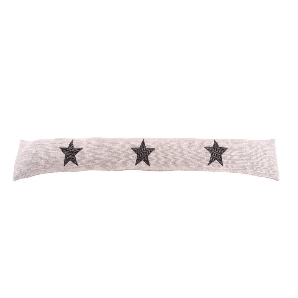 Home Draft Stopper with Stone Filling, Approx. 90 cm (Stars, Light Gray)
