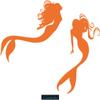 CLICKANDPRINT Mermaid Wall Decal, 70 x 63.3 cm, Light Red-Orange view 1