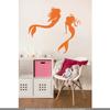CLICKANDPRINT Mermaid Wall Decal, 70 x 63.3 cm, Light Red-Orange view 2
