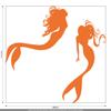 CLICKANDPRINT Mermaid Wall Decal, 70 x 63.3 cm, Light Red-Orange view 3