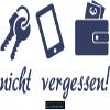 CLICKANDPRINT Reminder Wall Sticker: Don't Forget Keys & More, 30 x 17.7 cm, Dark Blue view 1