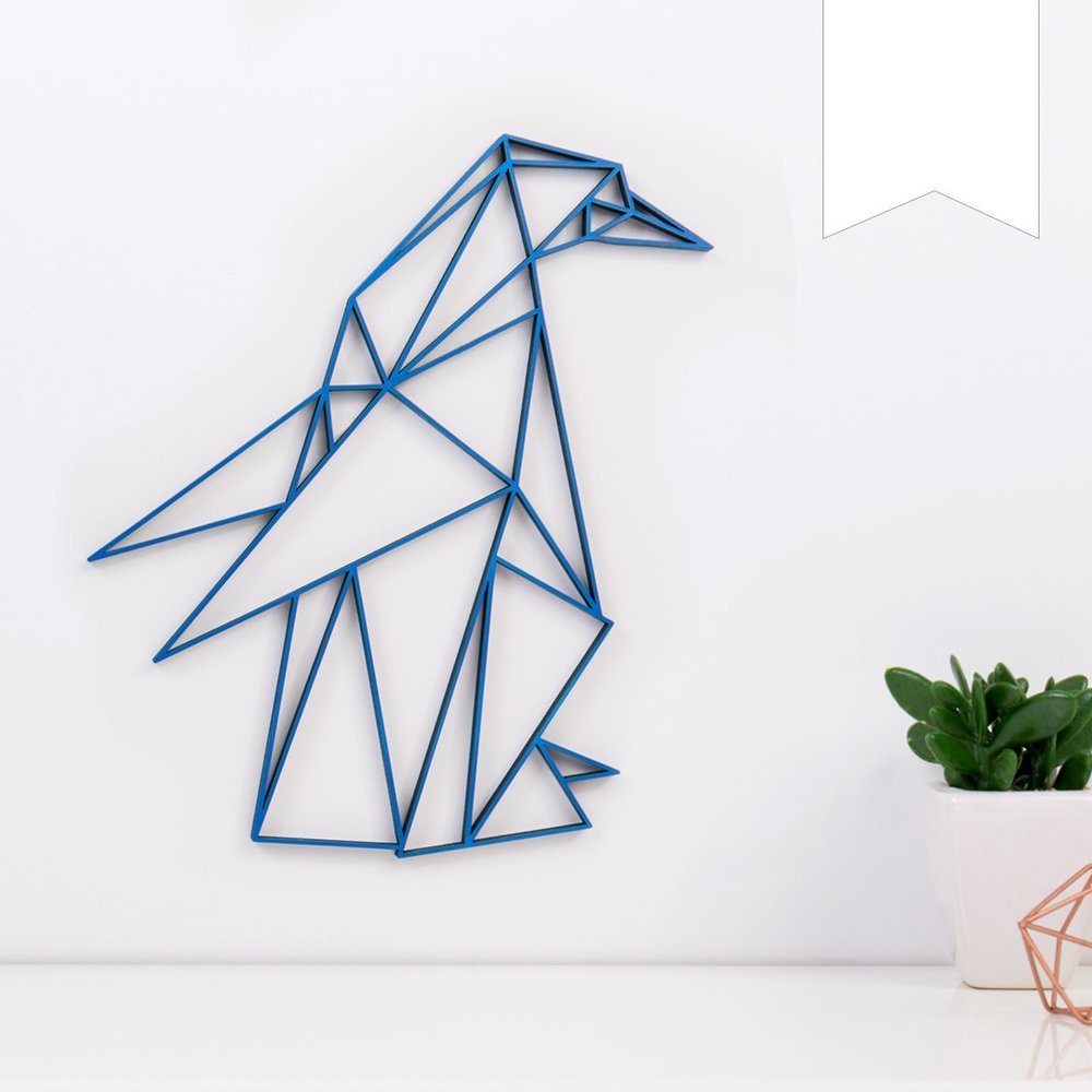 KLEINLAUT 3D Origami Penguin, Design A, 28.6 x 30 cm (L), White