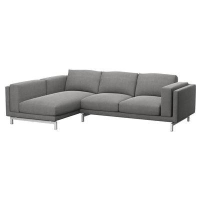 Soferia Sofa Cover Compatible with NOCKEBY 2-Seat Sofa, Elegance Light Gray