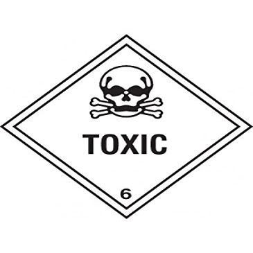 Caledonia Signs 14476F Toxic Sign, 200 x 200 mm, Rigid Plastic