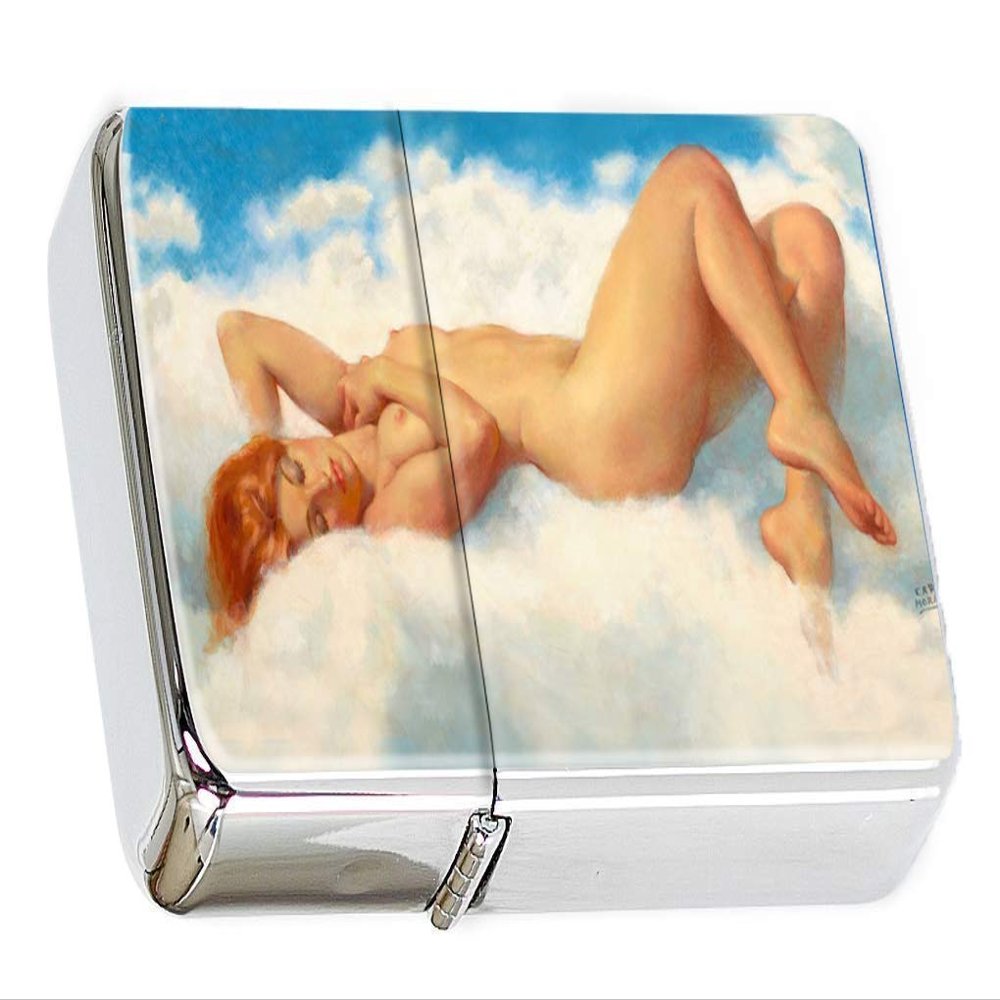 Angel in Clouds Pin-Up Girl Flip-Top Lighter in Gift Tin