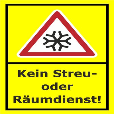 Melis-Folienwerkstatt Sign: No Gritting or Snow Removal Service - 30 x 20 cm - 3 mm Aluminum Composite - S00018-066-C
