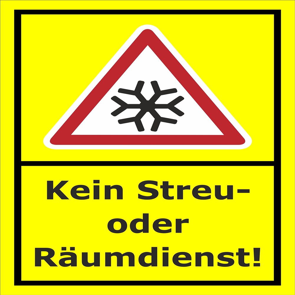 Melis-Folienwerkstatt Sign: No Gritting or Snow Removal Service - 30 x 20 cm - 3 mm Aluminum Composite - S00018-066-C