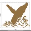 CLICKANDPRINT Jumping Humpback Whale Sticker, 20 x 11.4 cm, Metallic Gold view 2
