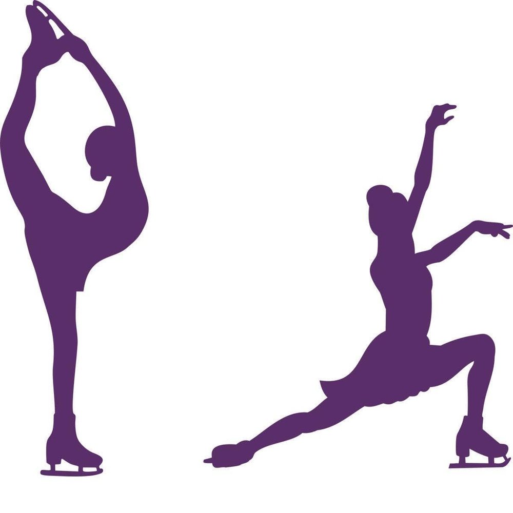 CLICKANDPRINT Ice Skating/Ice Dancing Sticker, 80 x 68.6 cm, Violet