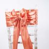 Satin Sashes and Matching Table Runners for Weddings, Events and Parties – Burnt Orange view 1