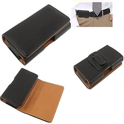 DFV mobile Premium Horizontal Synthetic Leather Belt Clip Case for Motorola Moto Z Force Droid (USA) - Black