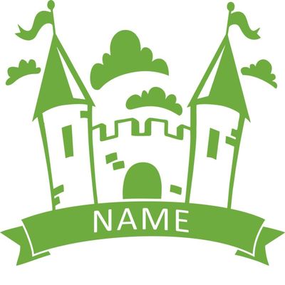 CLICKANDPRINT Castle Wall Decal, 30 x 27.1 cm, Lime Green