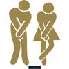CLICKANDPRINT “Urgent” WC Sticker, 35 x 26.1 cm, Gold view 1