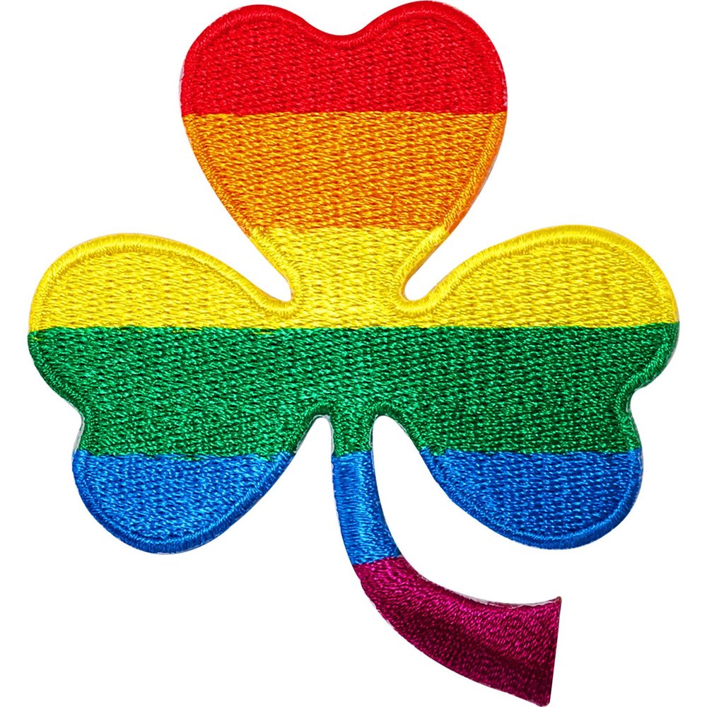 Rainbow Lucky Irish Shamrock Embroidered Iron-On/Sew-On Patch