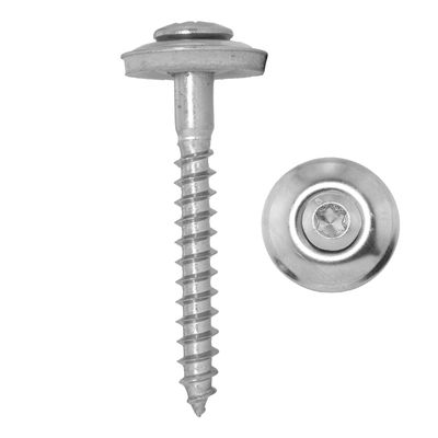 100 Sheet-Metal Screws 4.5 x 120 mm, TORX TX-25, 20 mm Washer, A2 Stainless Steel, Similar to DIN 7995