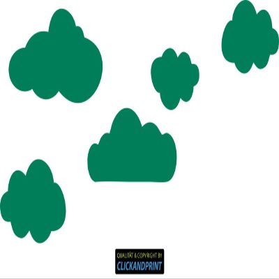 CLICKANDPRINT Over the Clouds Wall Decal, 110 x 49.4 cm, Green