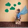 CLICKANDPRINT Over the Clouds Wall Decal, 110 x 49.4 cm, Green view 2