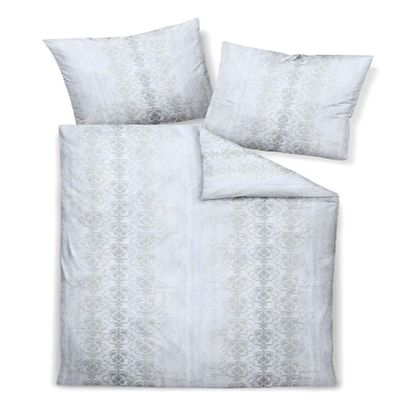 Janine MESSINA 43013 Bedding Set, 155 x 200 cm, Color 08 Silver Platinum, Mako-Satin