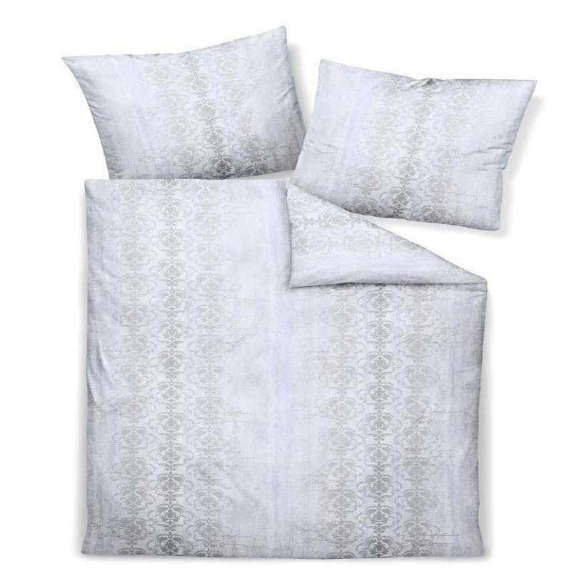 Janine MESSINA 43013 Bedding Set, 155 x 200 cm, Color 08 Silver Platinum, Mako-Satin