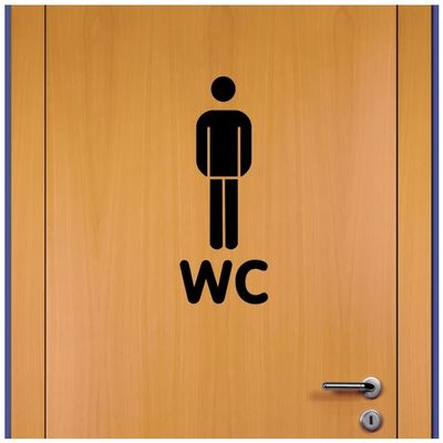 Samunshi Men's Restroom Door Sign Wall Decal 24 x 60 cm, Turquoise