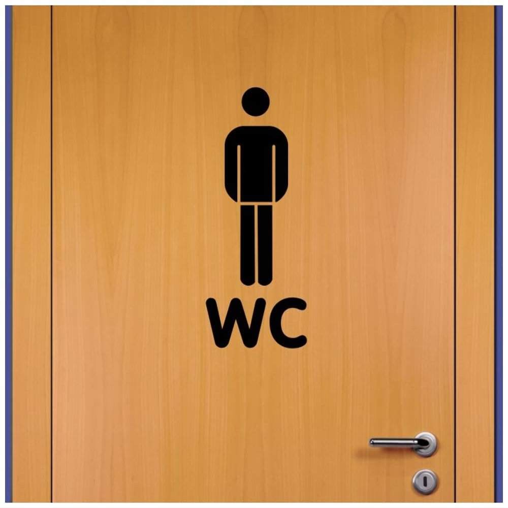 Samunshi Men's Restroom Door Sign Wall Decal 24 x 60 cm, Turquoise