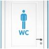 Samunshi Men's Restroom Door Sign Wall Decal 24 x 60 cm, Turquoise view 3