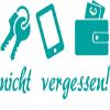 CLICKANDPRINT Wall Sticker Reminder: Don't Forget Keys & Co., 22 x 13 cm, Turquoise view 1