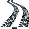 CLICKANDPRINT Tire Tracks Sticker, 130 x 112.4 cm, Metallic Jade view 1