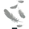 CLICKANDPRINT Feather Wall Decal, 150 x 111.2 cm, Medium Gray view 1