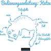 CLICKANDPRINT “Instructions: Cat” Wall Decal, 70 x 55.4 cm, Light Blue view 1
