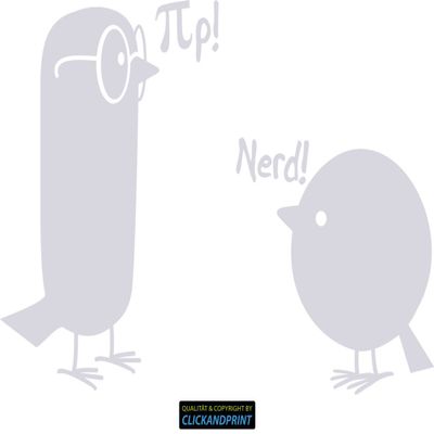 CLICKANDPRINT Nerd Bird Wall Sticker, 30 x 19.5 cm, Transparent