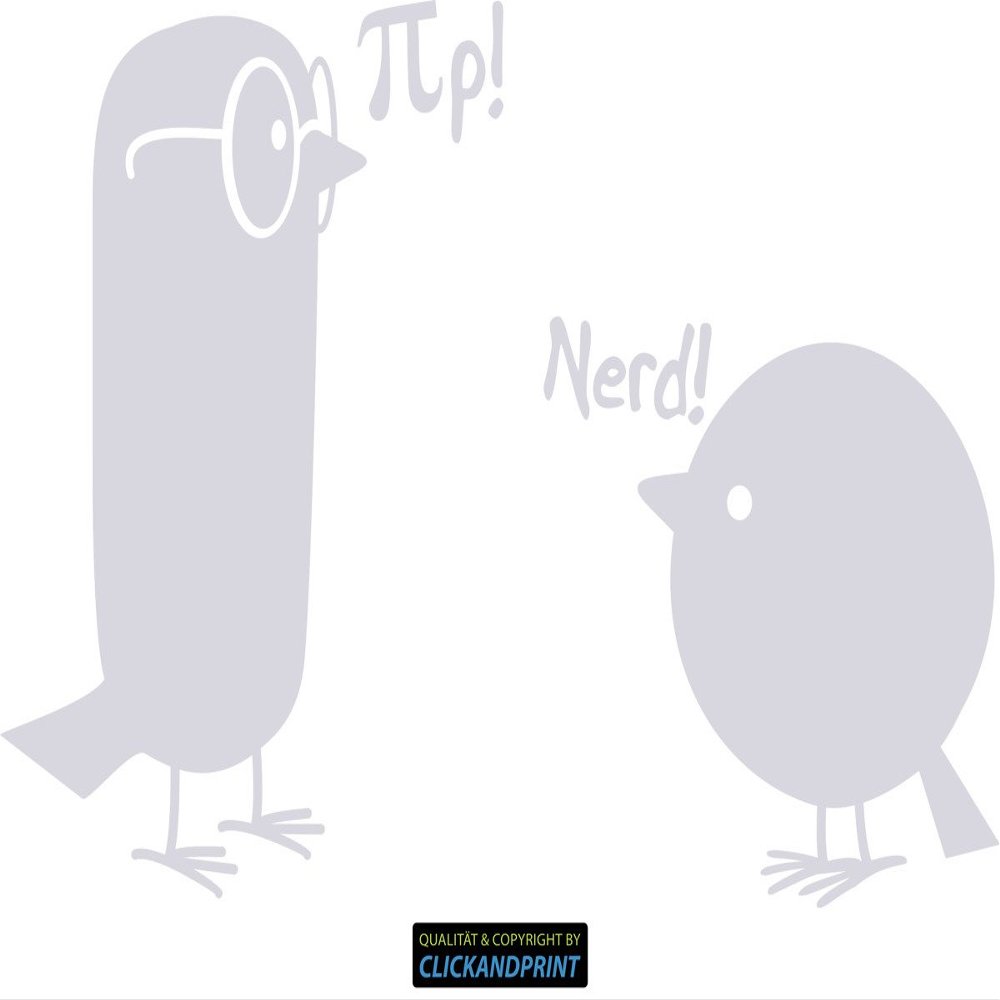 CLICKANDPRINT Nerd Bird Wall Sticker, 30 x 19.5 cm, Transparent