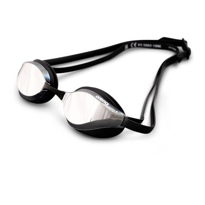 ARENA Unisex Python Mirror Training & Racing Swim Goggles, Silver-Black (55), One Size