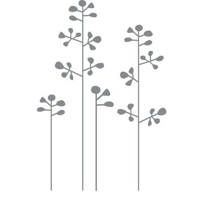 CLICKANDPRINT Flower Decoration Sticker, 60 × 38.2 cm, Telegrey