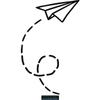 CLICKANDPRINT Paper Airplane Sticker, 80 x 46.9 cm, Black – Wall Decal / Car Decal / Vinyl view 1