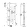 Tubular Frame Lock 1004, 24 x 245 mm Galvanized Faceplate, 8 mm Follower, 92 mm Center Distance, 24 mm Backset view 4
